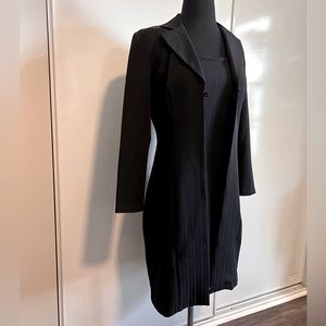 Black pinstripe dress and jacket combo. Sluzio size small.